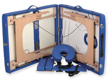 Cargar imagen en el visor de la galería, Camilla plegable madera 3 secciones-M012s AZUL SUPER OFERTA INVIERNO 2025