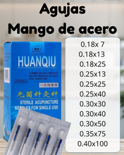 Cargar imagen en el visor de la galería, .Agujas de acupuntura Mango de acero TODAS las Medidas
