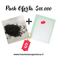 PACK OFERTA! - Bolsa de Semillas Vaccaria de 50grs  más Tabla para fabricar parches de semillas o chinchetas